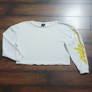 Nike Cropped White Sweatshirt